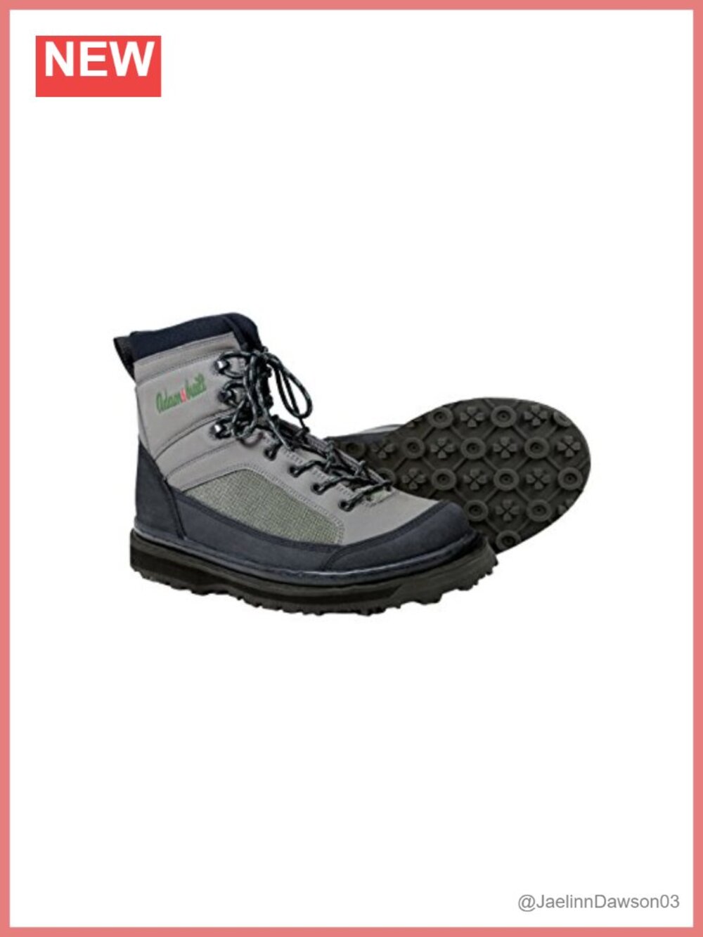 Wading Boot Synthetic Leather Mesh Studded Sticky Sole Lace-Up Outdoor